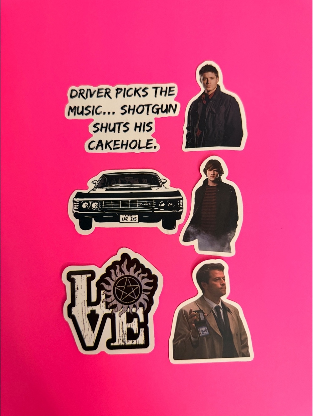 Supernatural waterproof stickers 6. Baby Sam Dean cas